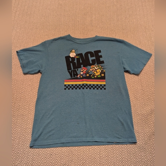 Nintendo Mario Luigi Blue Racing Adventure Kids T-Shirt - Picture 1 of 4